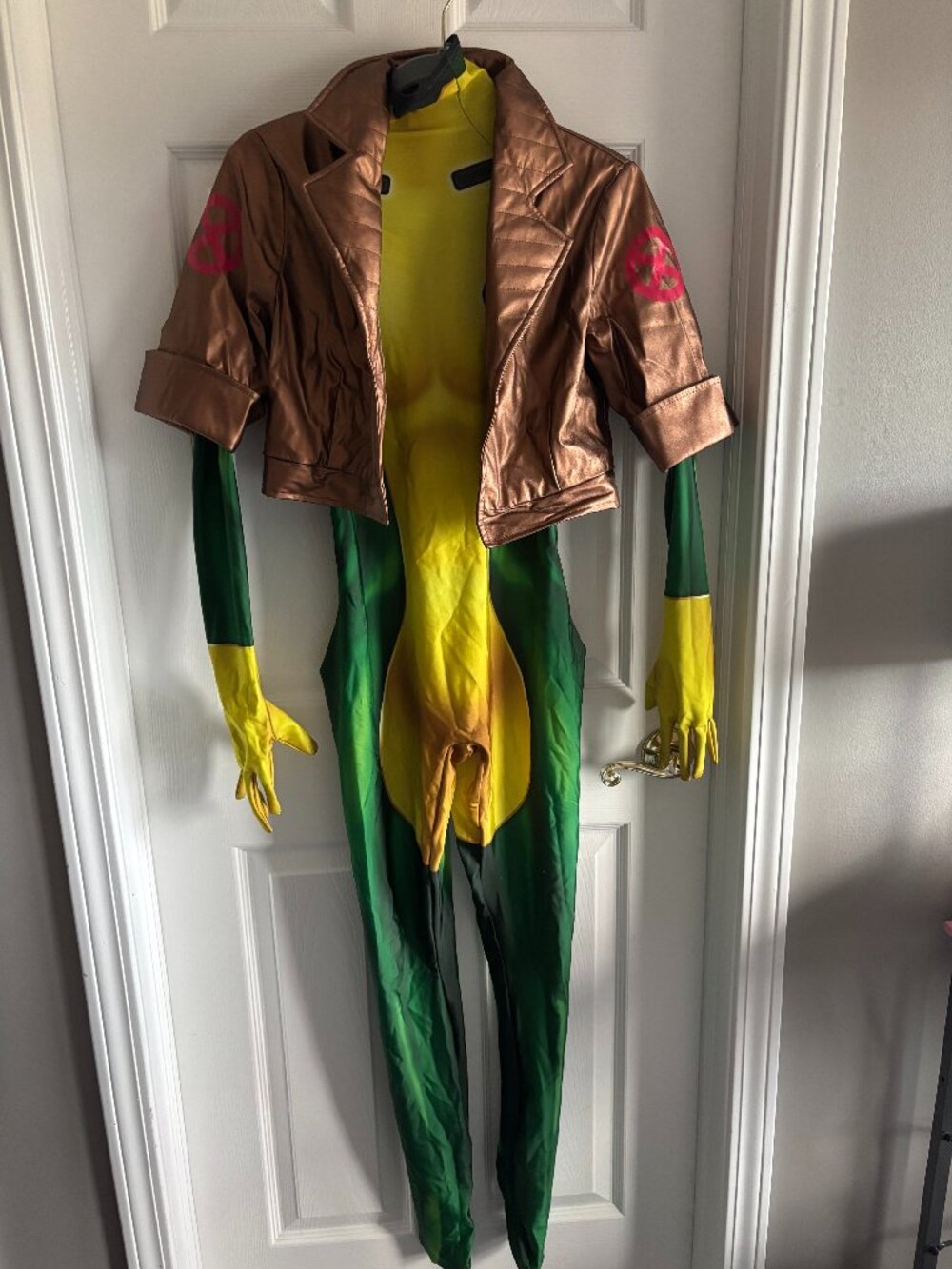 Rogue X-Men Women's Costume Cosplay + Wig & Headband